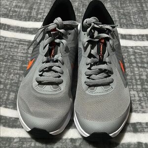 Nike Down-shifter Gray and Bright Orange Sneakers